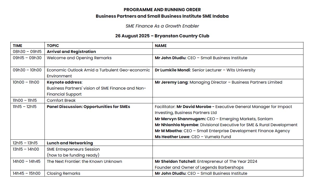 Web programme SME Indba